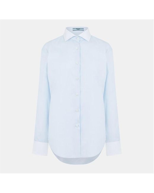 Prada Blue Long Sleeve Blouse