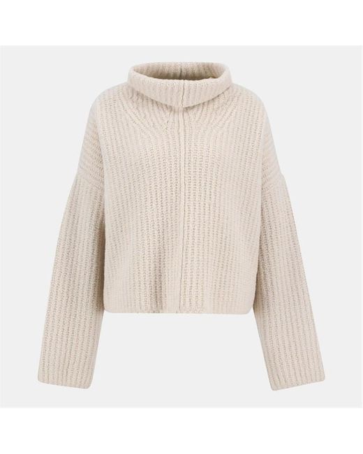 Barbour White Imelda Knitted Turtle Neck Jumper