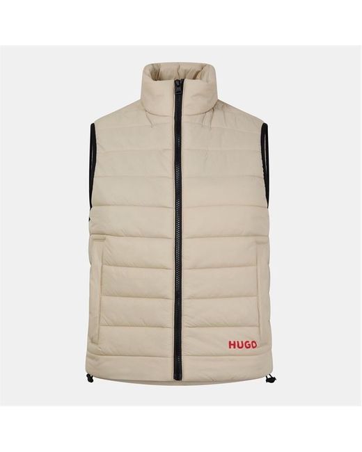 HUGO Natural Brentino Sleeveless Full Zip Gilet for men