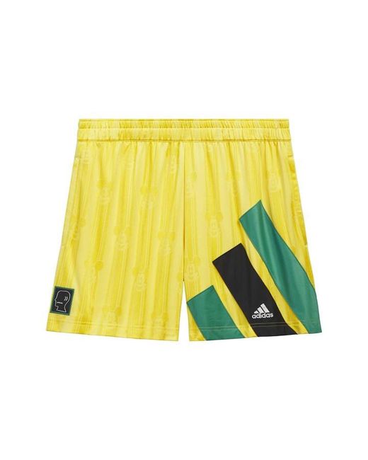 BRAIN DEAD X ADIDAS Yellow Woven Tracksuit Shorts for men