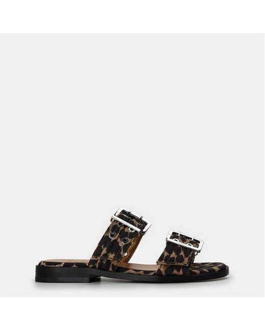 Ganni Black Flat Sandals