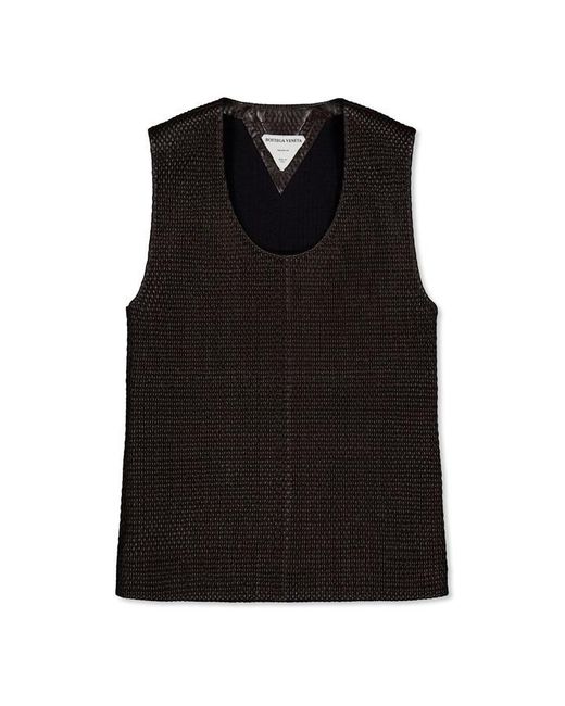 Bottega Veneta Black Leather Tailored Fit Jacket for men