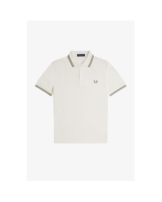 Fred Perry Green Short Sleeve Twin Tipped Polo Shirt for men
