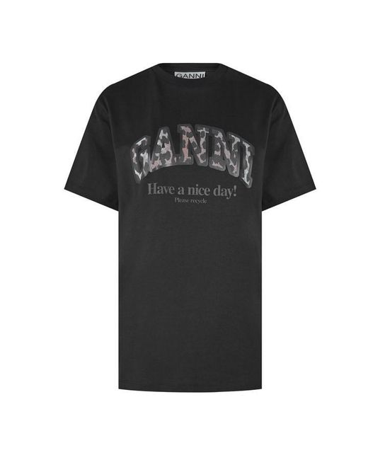 Ganni Black Graphic T-Shirt