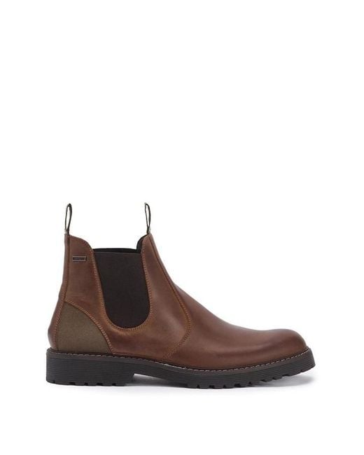 Barbour Brown Patton Chelsea Boots for men