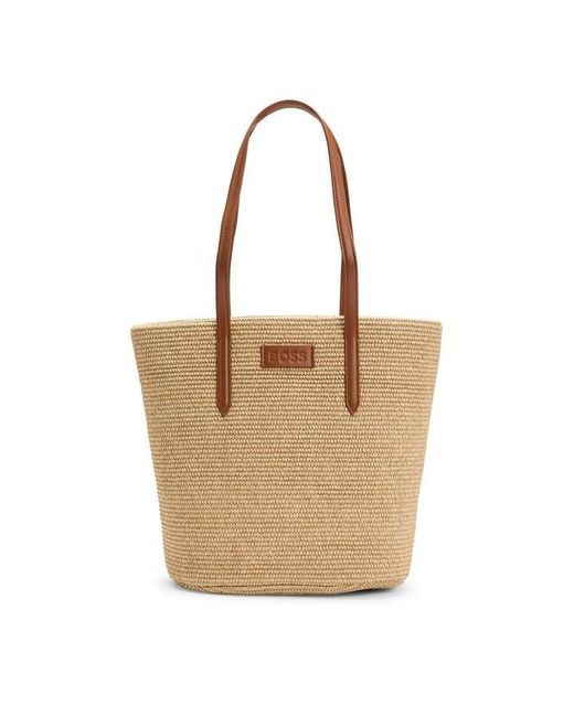 Boss Natural Palmah Tote B Straw Handbag