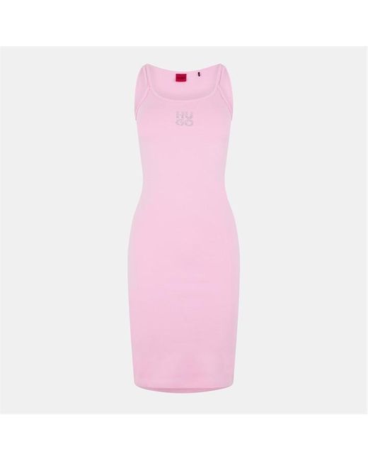HUGO Purple Neamea Diamante Dress