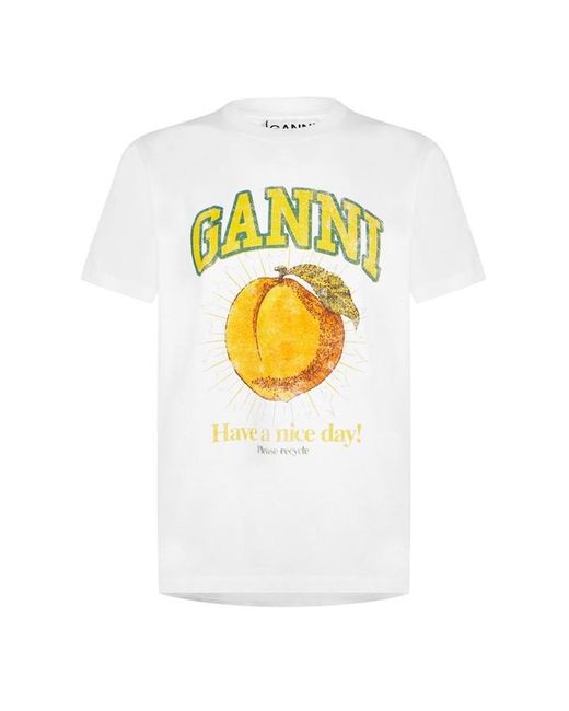 Ganni White Graphic T-Shirt