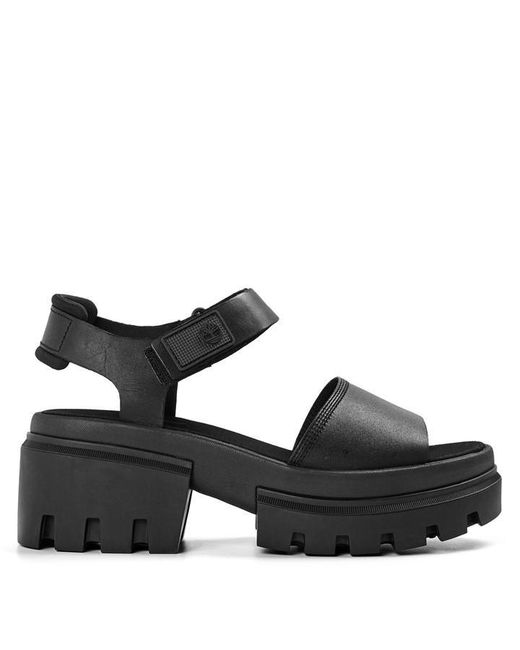 Timberland Black Everleigh Flatform Sandal