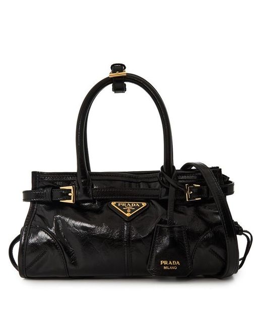 Prada Black Small Bonnie Top Handle Bag