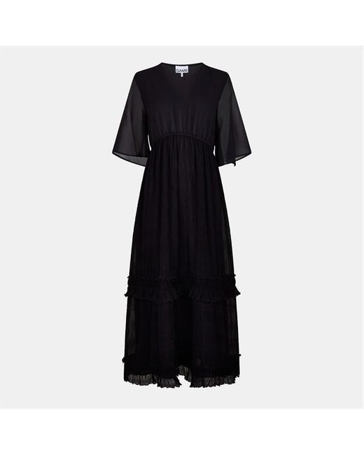 Ganni Black Georgettev Maxi Dress