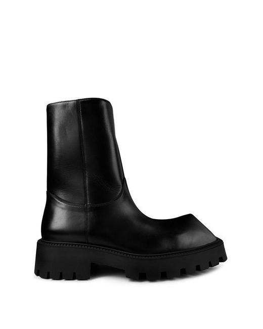 Balenciaga Black Rhino Chelsea Leather Boots for men