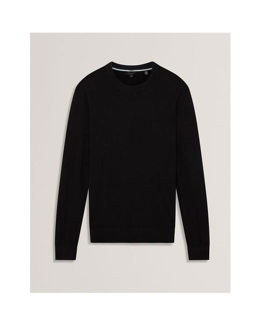 Ted Baker Black Merino Blend Crew Neck Jumper for men