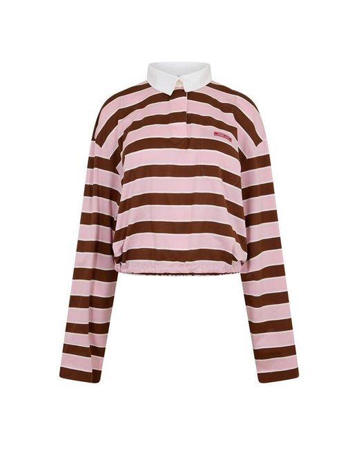 Prada Red Long-Sleeved Bayadere Print Lisle Cotton T-Shirt