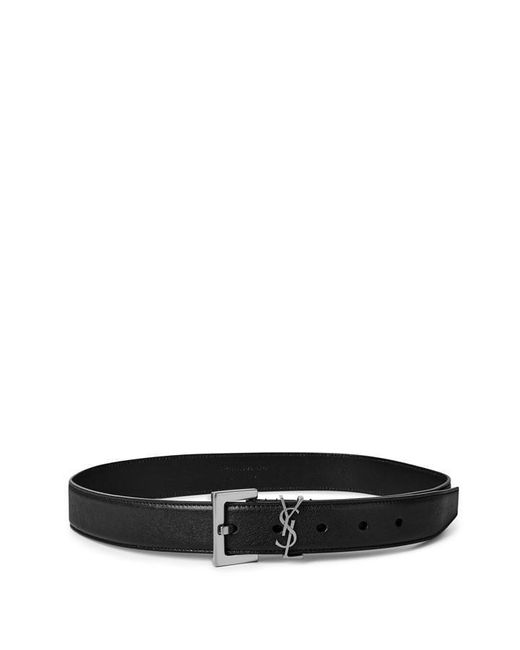 Saint Laurent Black Cassandre Belt for men