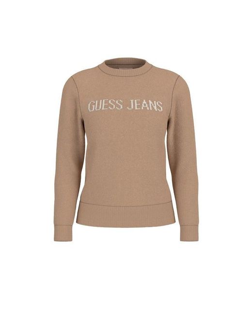 Guess Pink Rib Knit Crew Top