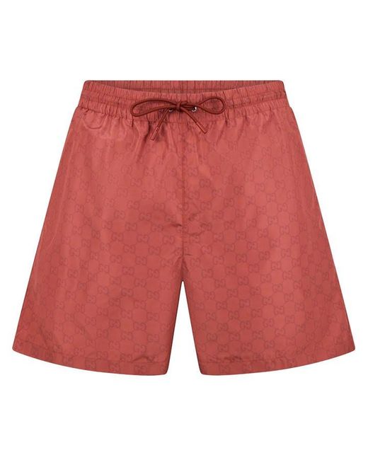 Gucci Red Pl Swim Short Sn61 for men