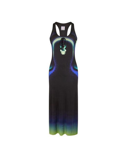 Casablanca Blue Slinky Long Maxi Dress