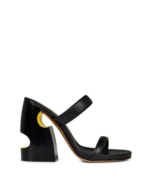 Off-White c/o Virgil Abloh Black Pop Meteor Mules With Signature Cut-Outs