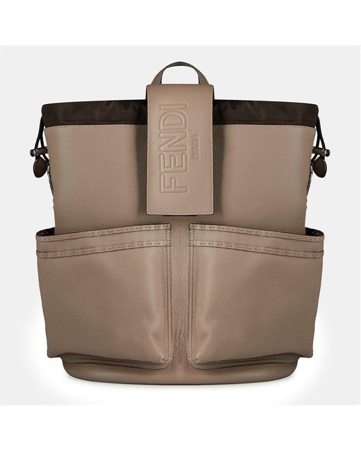 Fendi Brown Strike Backpack for men