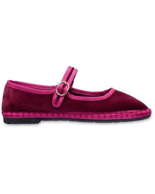 Flabelus Purple Velvet Mary Jane