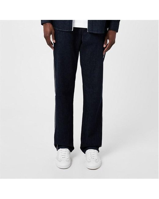 Dolce & Gabbana Blue Straight Leg Raw Jeans for men