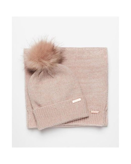 Barbour Pink Sparkle Beanie & Scarf Gift Set