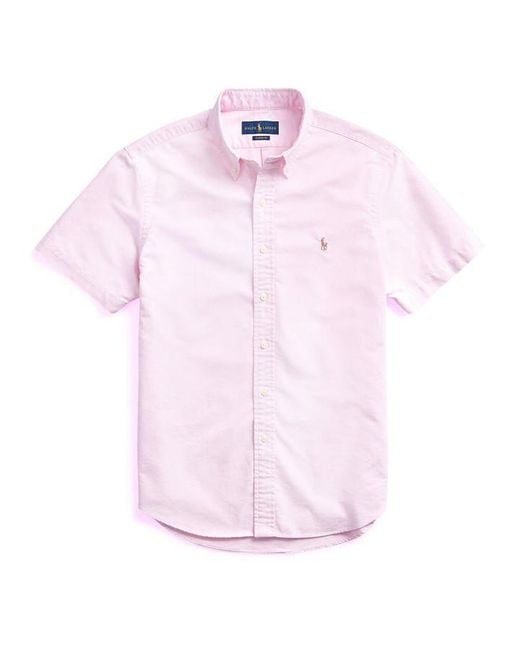 Polo Ralph Lauren Pink Custom Fit Oxford Shirt for men