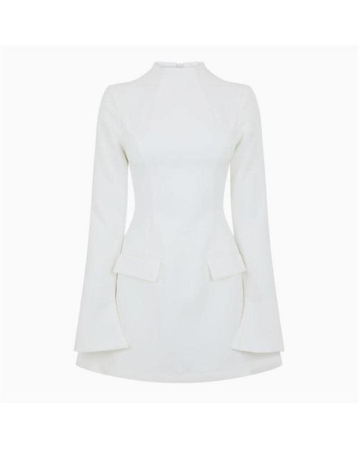 Odd Muse White Long Sleeve Mini Dress