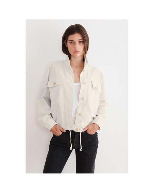 Velvet By Graham & Spencer White Military-Inspired Parka