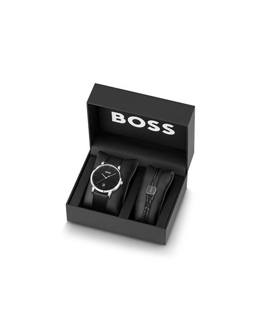 Boss Black Gents Confidence Watch And Bracelet Gift Set for men