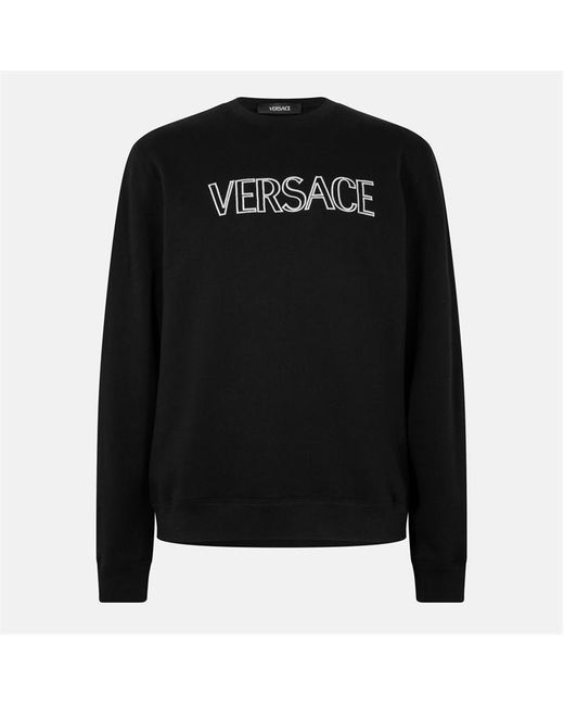 Versace Black Logo Crew Sweater for men