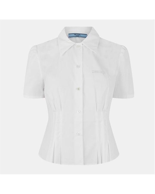 Prada White Pleated Shirt