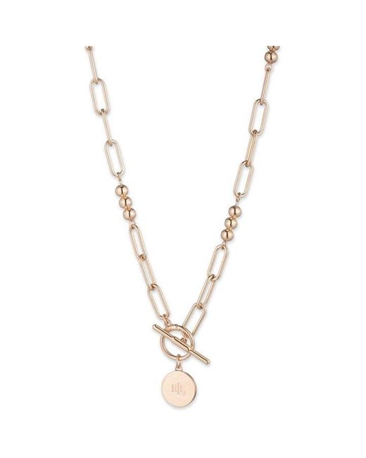 Ralph Lauren Metallic Beaded Pendant Necklace