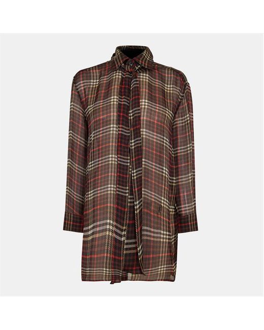 Saint Laurent Brown Long Sleeve Patterned Shirt