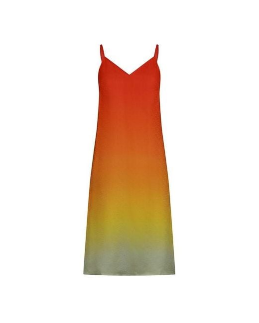 Casablanca Orange Casa Silk Slip Dress