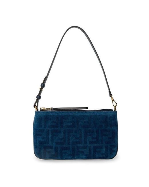 Fendi Blue Ff Flat Pouch