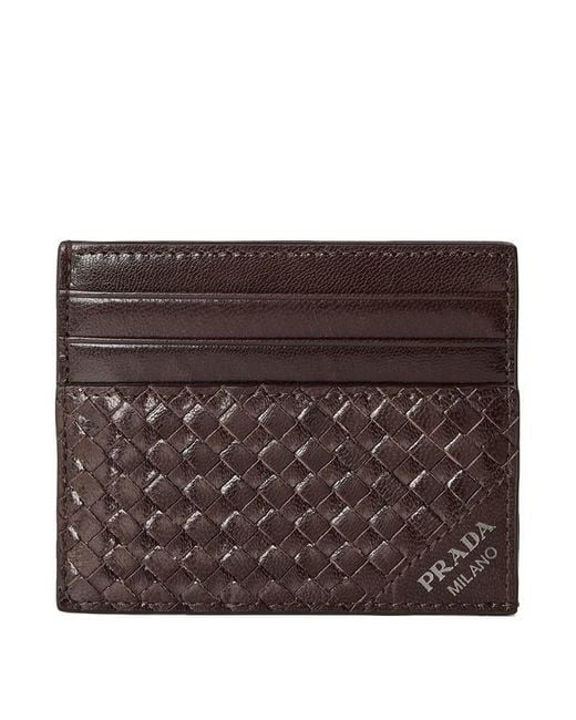 Prada Brown Wvn Card Sn64 for men