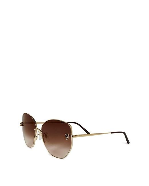 Cartier Brown Ct0400S Oversized Sunglasses
