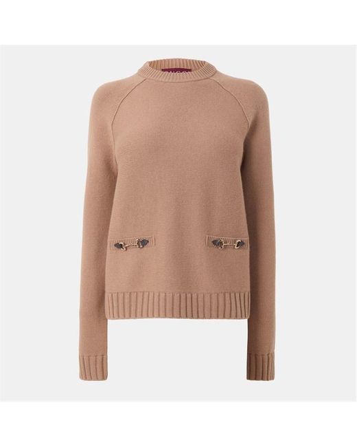 Gucci Natural Wool Cashmere Top With Horsebit