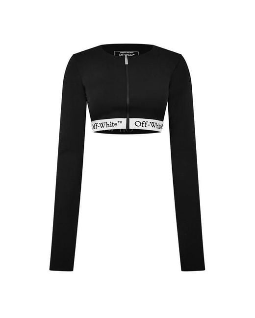 Off-White c/o Virgil Abloh Black Off Long Sleeve Crop Top