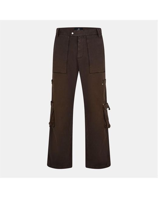Represent Brown Rep Workshop Cargo Trousers for men