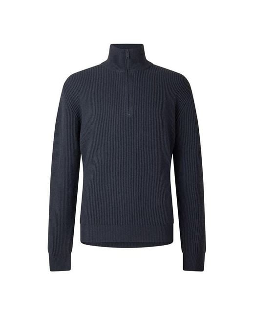 Canada Goose Blue Canada 1/4 Zip Knit Sn64 for men