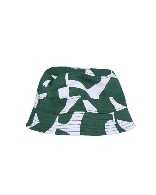 Lacoste Green Allover Print Reversible Bucket Hat for men