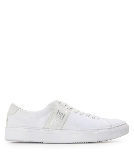 Boss White Enlight Tenn Classic Low-Top Trainers for men