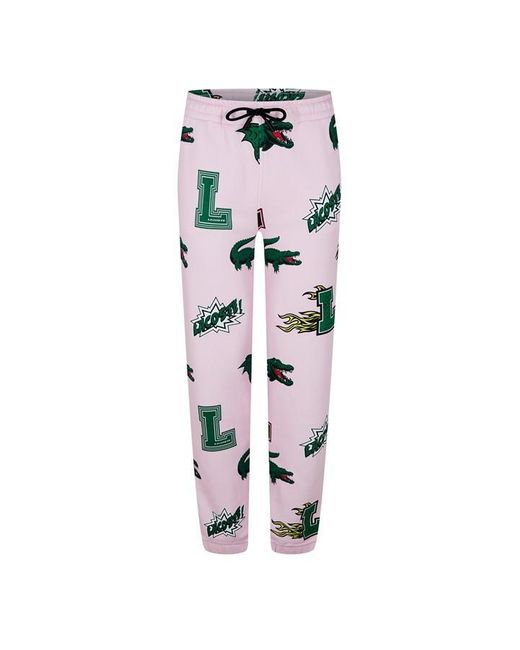 Lacoste Pink Logo Closed Hem Jogging Bottoms