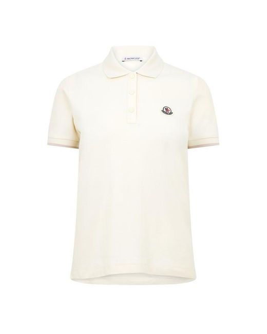 Moncler White Polo Shirt