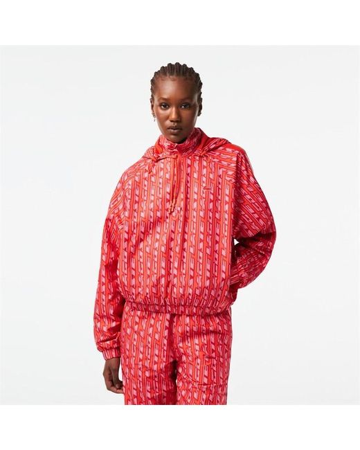 Lacoste Red Oversized Track Jacket