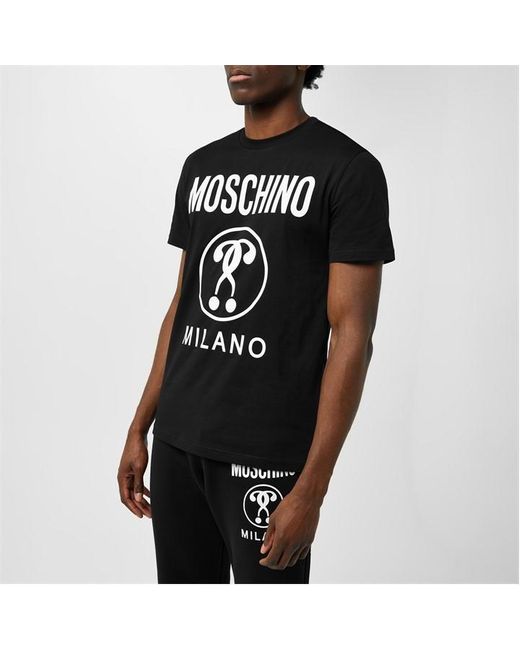Moschino Black Question Mark T Shirt for men