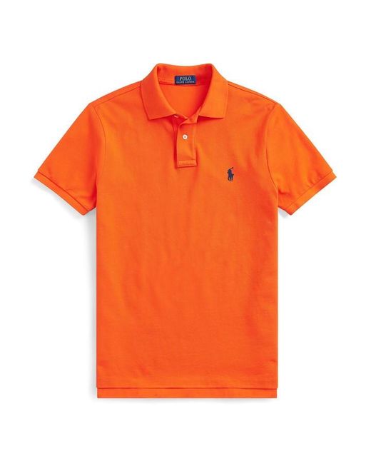Polo Ralph Lauren Orange Custom Fit Polo Shirt for men